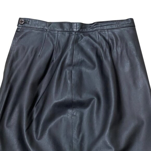 Women’s Vintage Saks Fifth Avenue skirt leather black 1990s - Picture 6 of 7